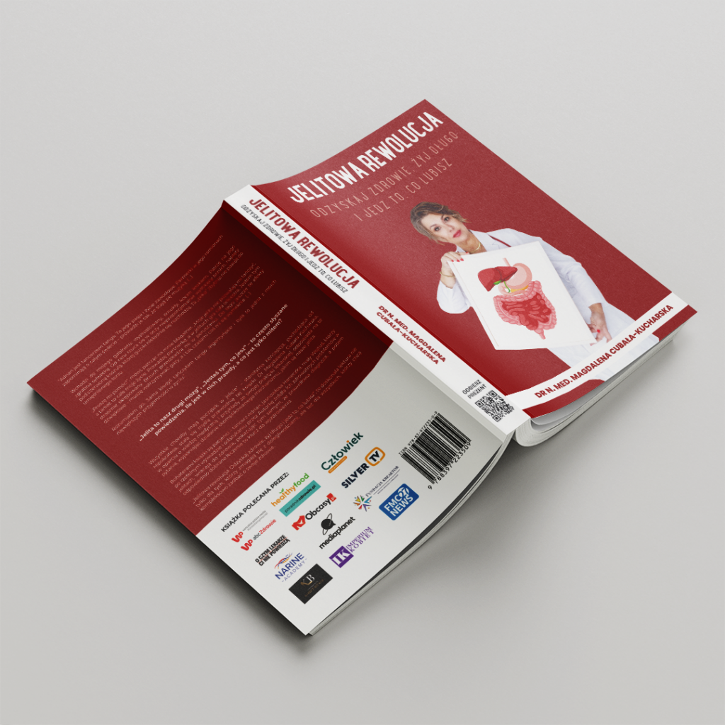 Okładka Jelitowe rewolucje - skład książki do druku skład e-booka, oprawa graficzna e-booka